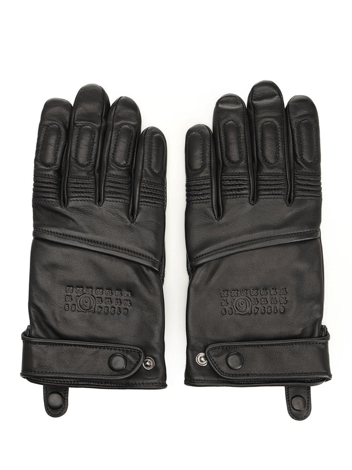 Mm6 Maison Margiela Leather Biker Gloves - Black | b1eb91d2f8b5a24e69d37e5627d28839c3fda986