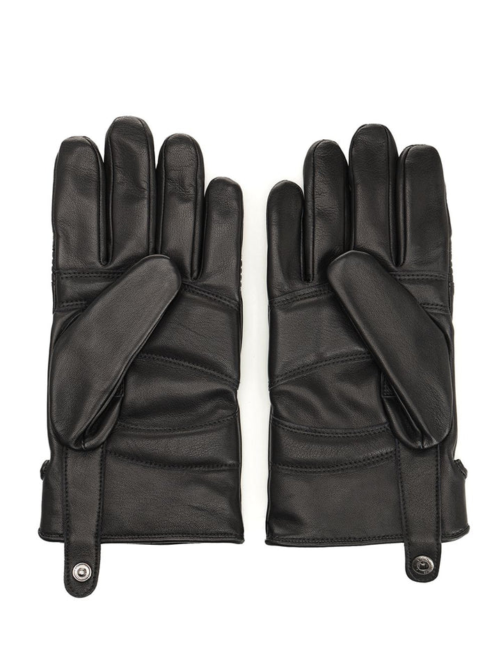 Mm6 Maison Margiela Leather Biker Gloves - Black | bc3878ded7ca17511871644e0d27faa8f074633c