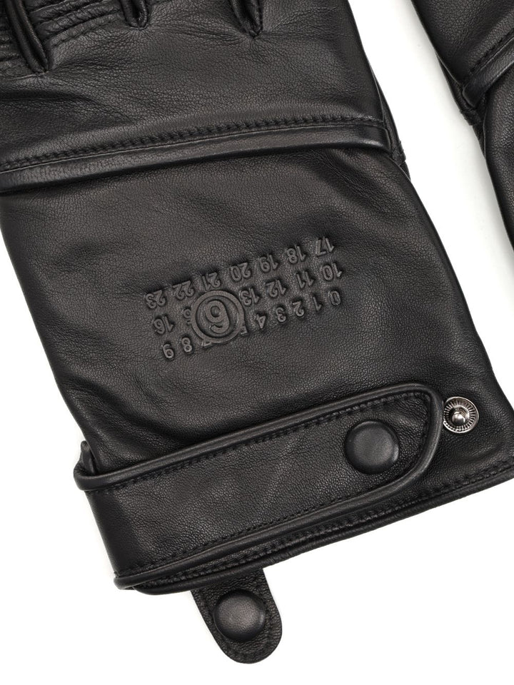 Mm6 Maison Margiela Leather Biker Gloves - Black | 67396ada001cff5b38449aa036a6474c8c7e8cd0