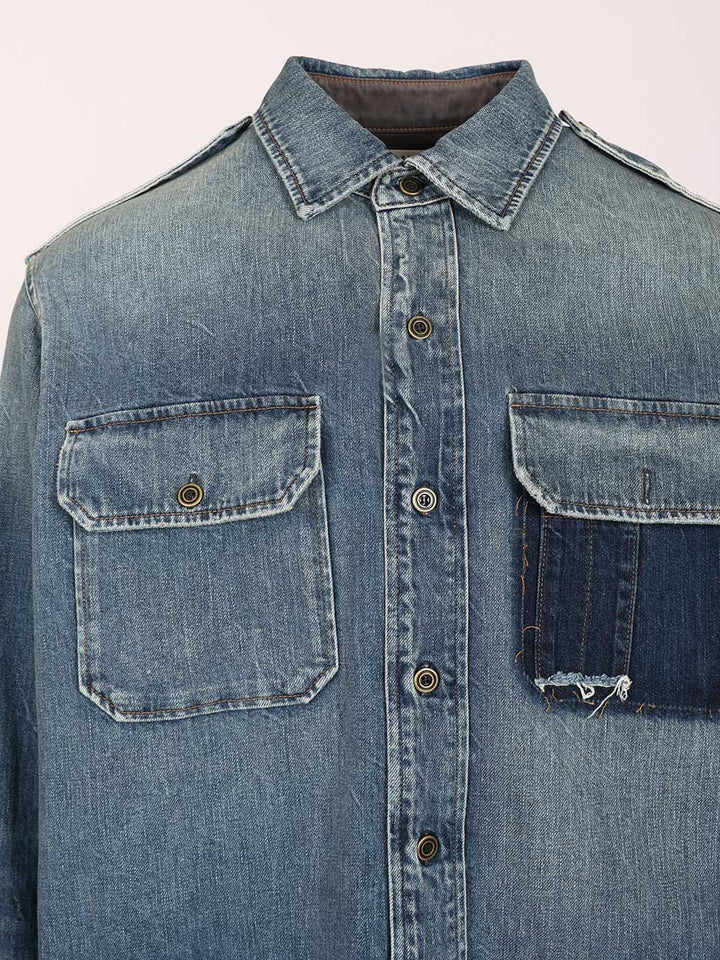 Maison Margiela Denim Shirt Shirts - Blue | b55f237b630b3e6969552eecb7c8184ce59aa141