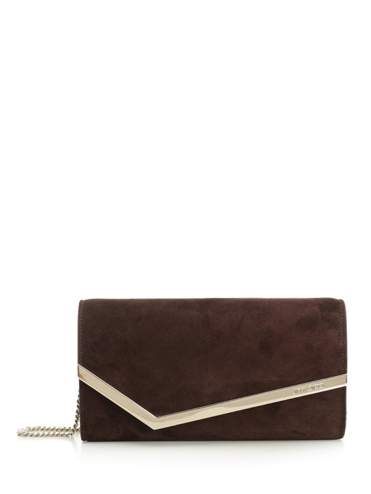Emmie Suede Clutch Bag Clutches Brown