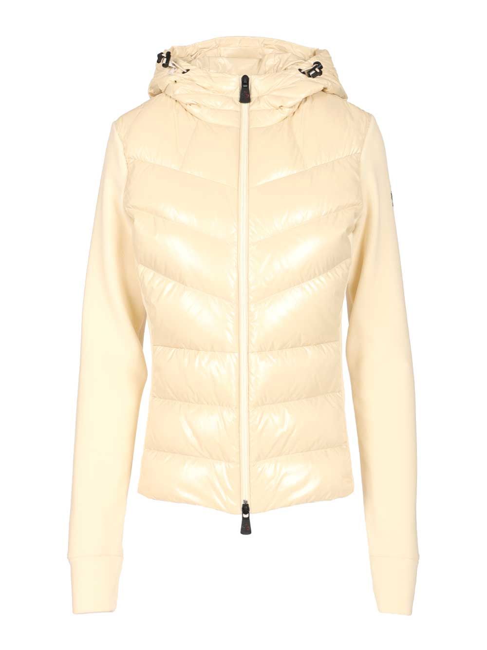 Moncler Grenoble Padded Cardigan With Hood Coats - White | 1f51683f75660150e2ad173ec0e590fc32f4eeb8