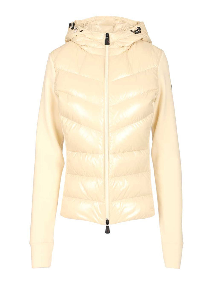 Moncler Grenoble Padded Cardigan With Hood Coats - White | 1f51683f75660150e2ad173ec0e590fc32f4eeb8