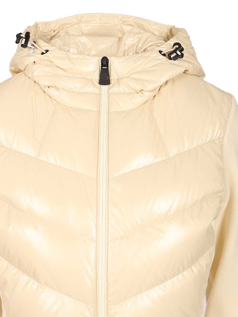 Moncler Grenoble Padded Cardigan With Hood Coats - White | 5b5e7051c9a00f6fa65637d697f1cd3843ad90d6