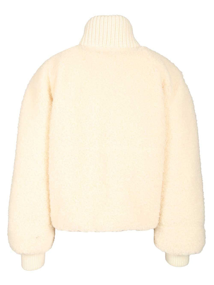 Moncler Grenoble Ayles Short Down Jacket In Teddy And Wool Jackets - White | d35c7daf8a9f95682d1495f37021c02e49b21ec3