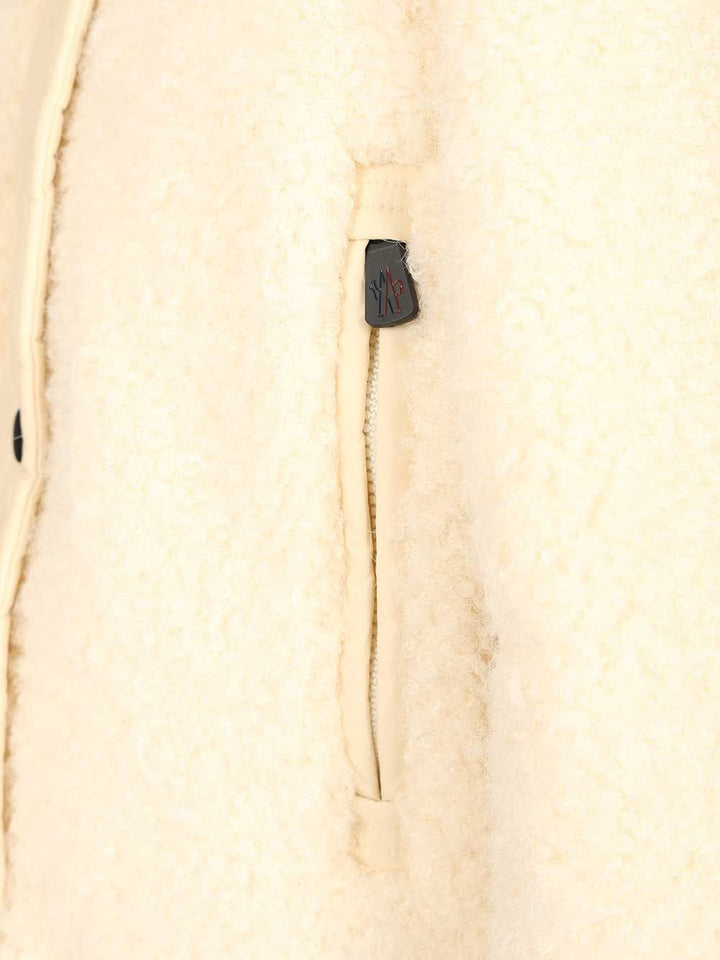 Moncler Grenoble Ayles Short Down Jacket In Teddy And Wool Jackets - White | a58ad69db416c1887cd9771f59d0e478b72e92ca
