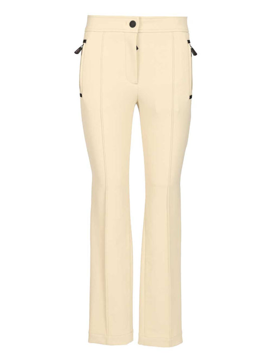 High-Waisted Ski Pants Trousers Beige