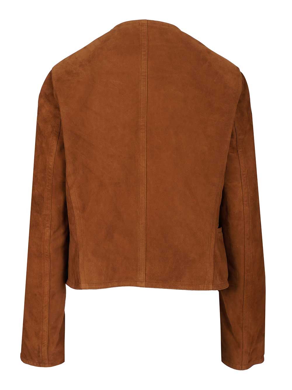 AlaÏA Short Suede Blazer Jackets - Brown | 56693a05af73bb72dad0251a7e9c86456d315115