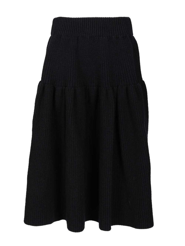 Dries Van Noten Wool Twill Midi Skirt Skirts - Black | b977424bdbd32668cde5141f9e03bd162562651a