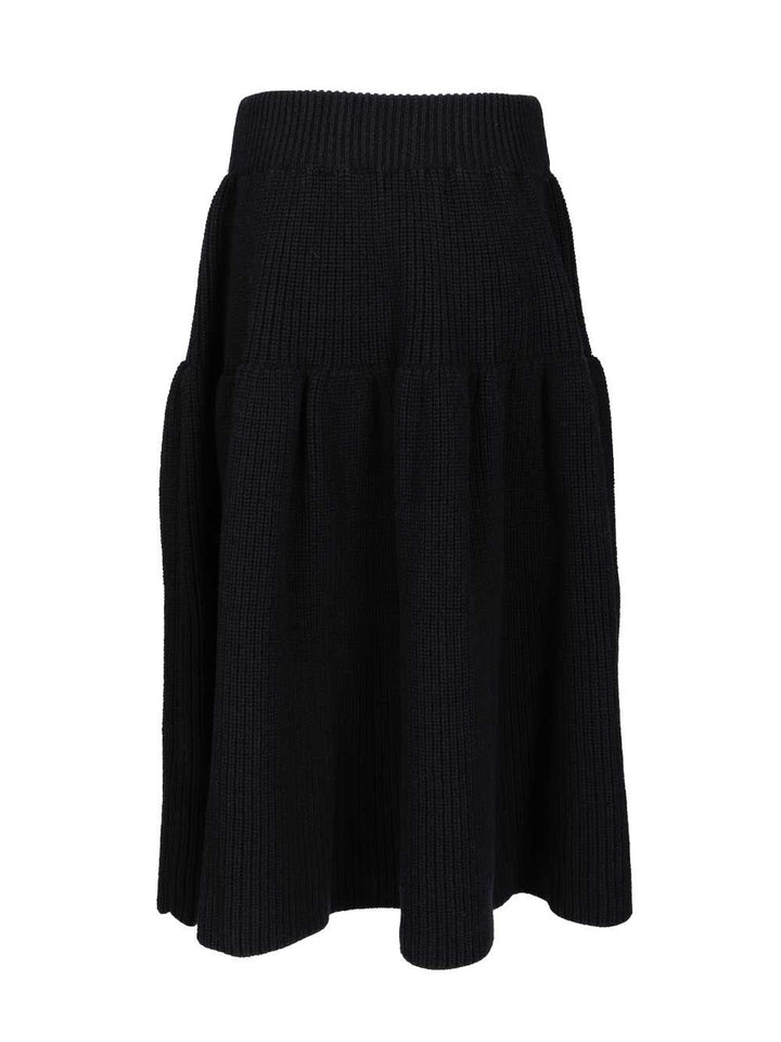 Dries Van Noten Wool Twill Midi Skirt Skirts - Black | ab41f6348d3b9b1f2ddea1c5af4d37c0f738acf9