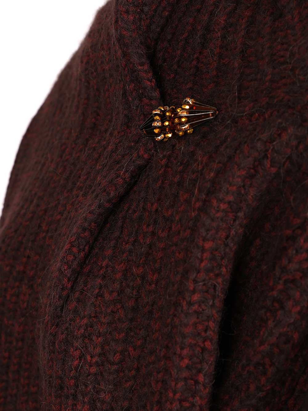 Dries Van Noten Burgundy Oversized Wool Sweater Knitwear - Bordeaux | 042c7ce2b39e57e628dad05083be00587c4f574d