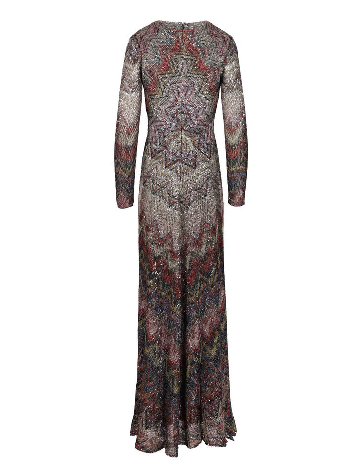 Missoni Long Dress With Lamé And Zigzag Sequins Dresses - Multicolor | bd227cb7bcf734dbc1e3f67a4d087382cff38f5a