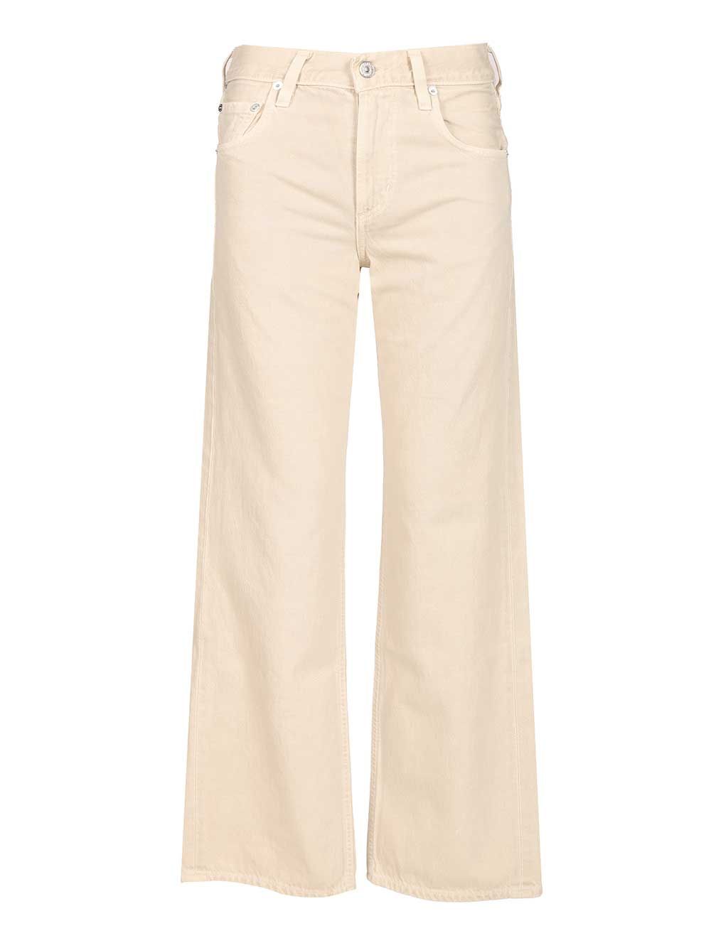 Citizen Of Humanity “Lindz Easy Straight" Twill Trousers Jeans - Beige | 0b5fc617f259d93f023829a917777a5261b9745c