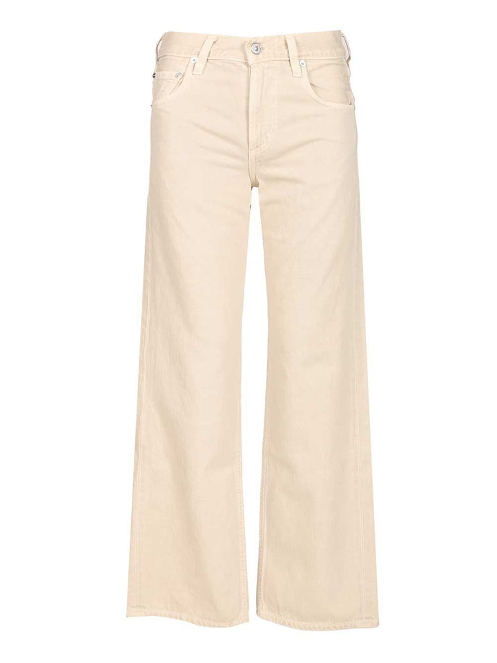 Citizen Of Humanity “Lindz Easy Straight" Twill Trousers Jeans - Beige | 0b5fc617f259d93f023829a917777a5261b9745c