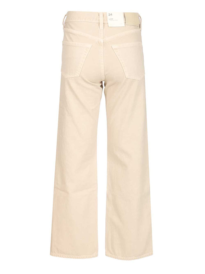 Citizen Of Humanity “Lindz Easy Straight" Twill Trousers - Beige | bd9ae752380e6d9ea65266a30e4878d492051071