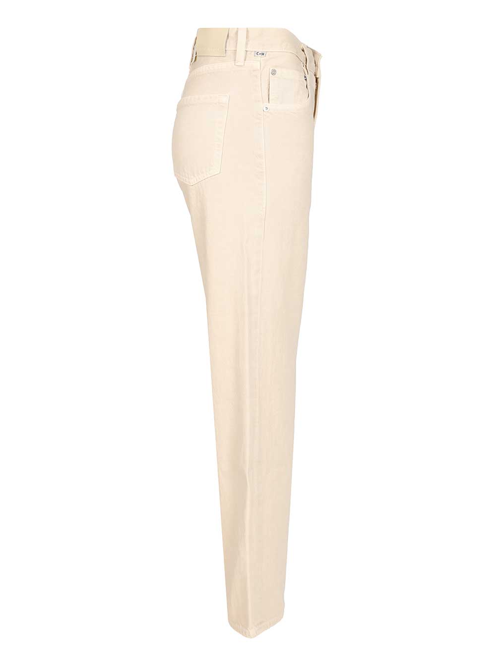 Citizen Of Humanity “Lindz Easy Straight" Twill Trousers - Beige | 5c2eefc7fd24ecdcfe2a6cd89d781b6d788074f1