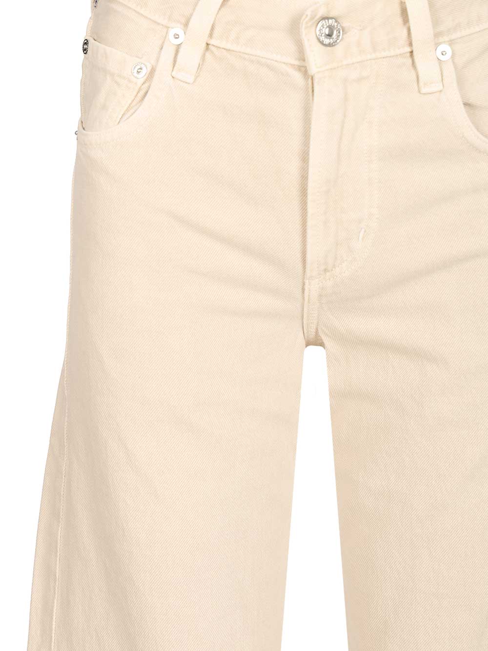 Citizen Of Humanity “Lindz Easy Straight" Twill Trousers - Beige | e01e7640af239b5cb094b70009b90a7eb1a55781
