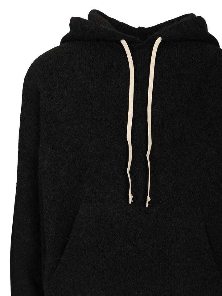 Rick Owens Hun Hoodie Knitwear - Black | 19a17f2d76b7da81217b0141a43a94b3bdbeaeba