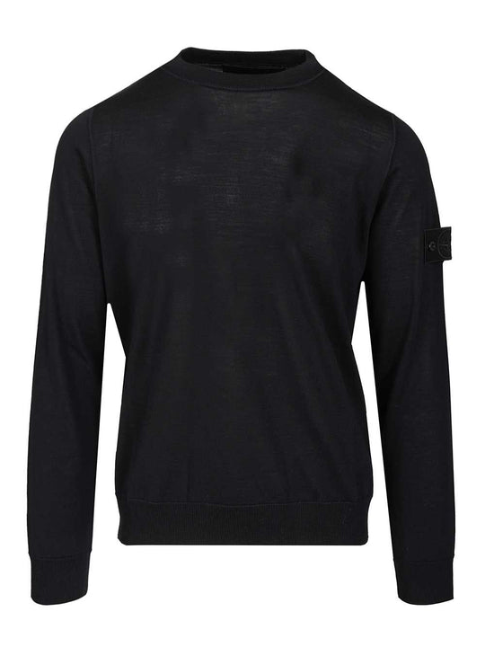 Crew Neck Sweater Knitwear Blue