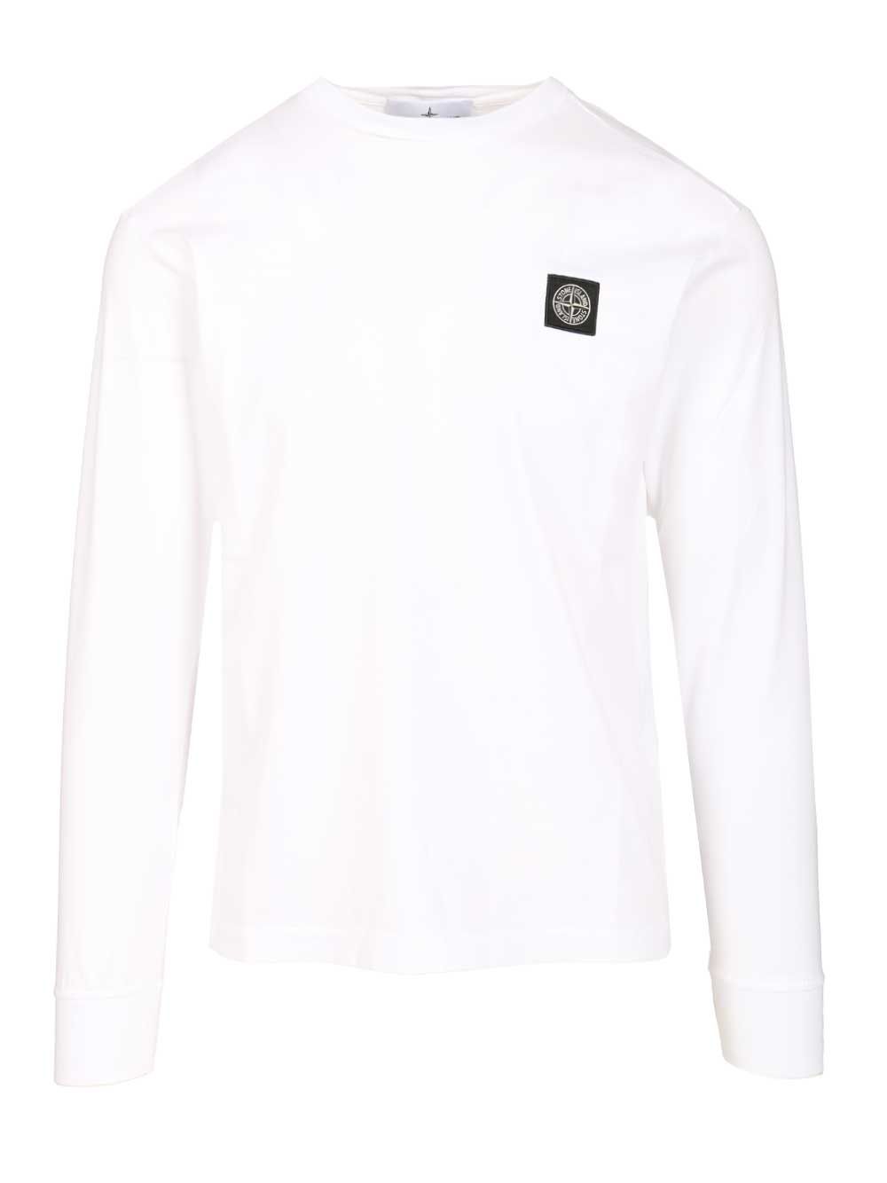Stone Island Long-Sleeved Cotton Jersey T-Shirt - White | 2b4aefb0e7ae8907303567c3131f84288d5c80b0