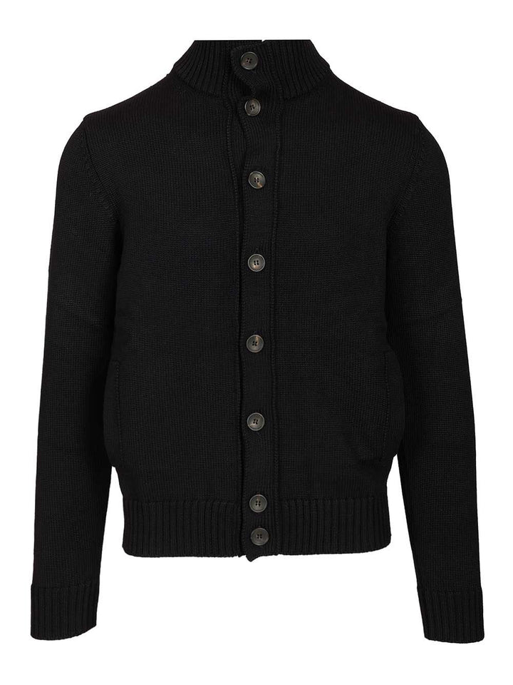 Al Duca D'Aosta Knitted Bomber Jacket Knitwear - Blue | a710bddc42929909e0dab97896fc5a3cafad660f