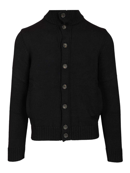 Knitted Bomber Jacket Knitwear Blue