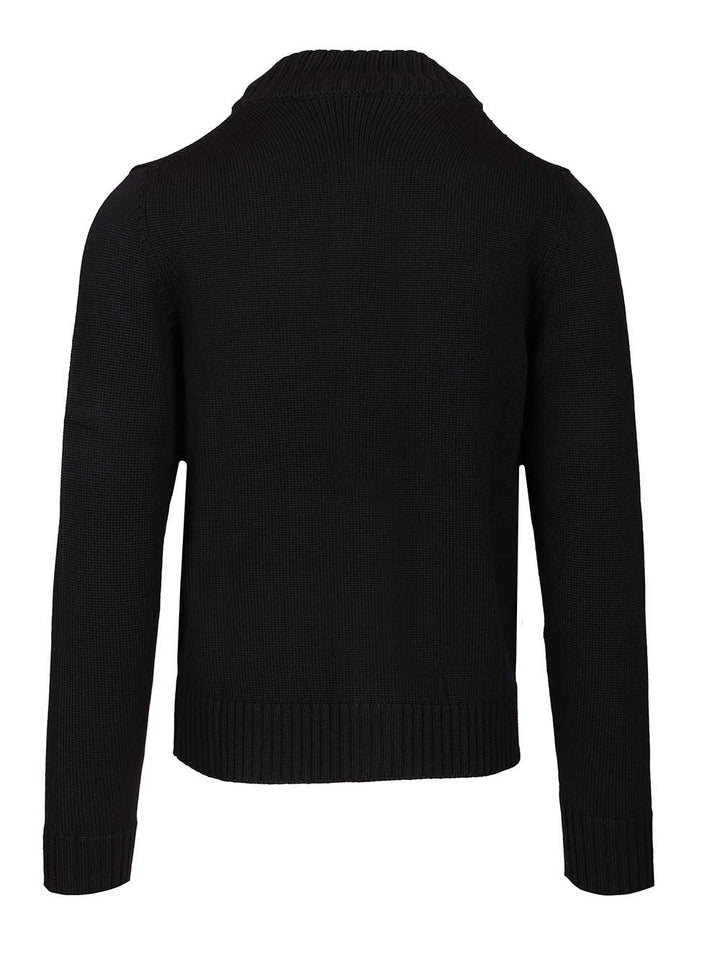 Al Duca D'Aosta Knitted Bomber Jacket Knitwear - Blue | 7c897d27283c81432d0427b8f1186c91218f1878