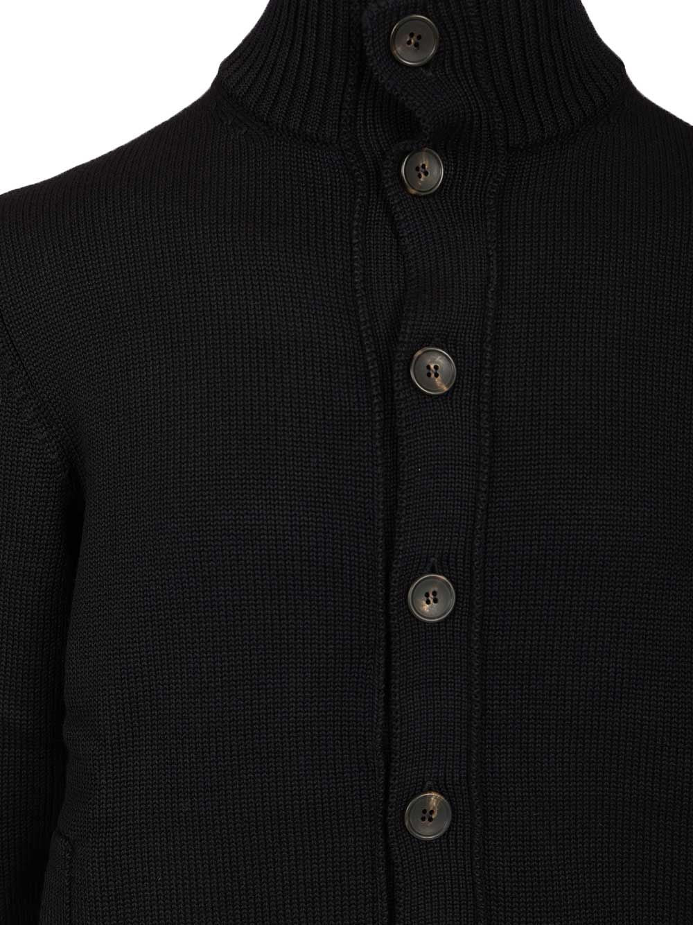 Al Duca D'Aosta Knitted Bomber Jacket Knitwear - Blue | 8b826c6ca196e14214ab030258c919a746441324