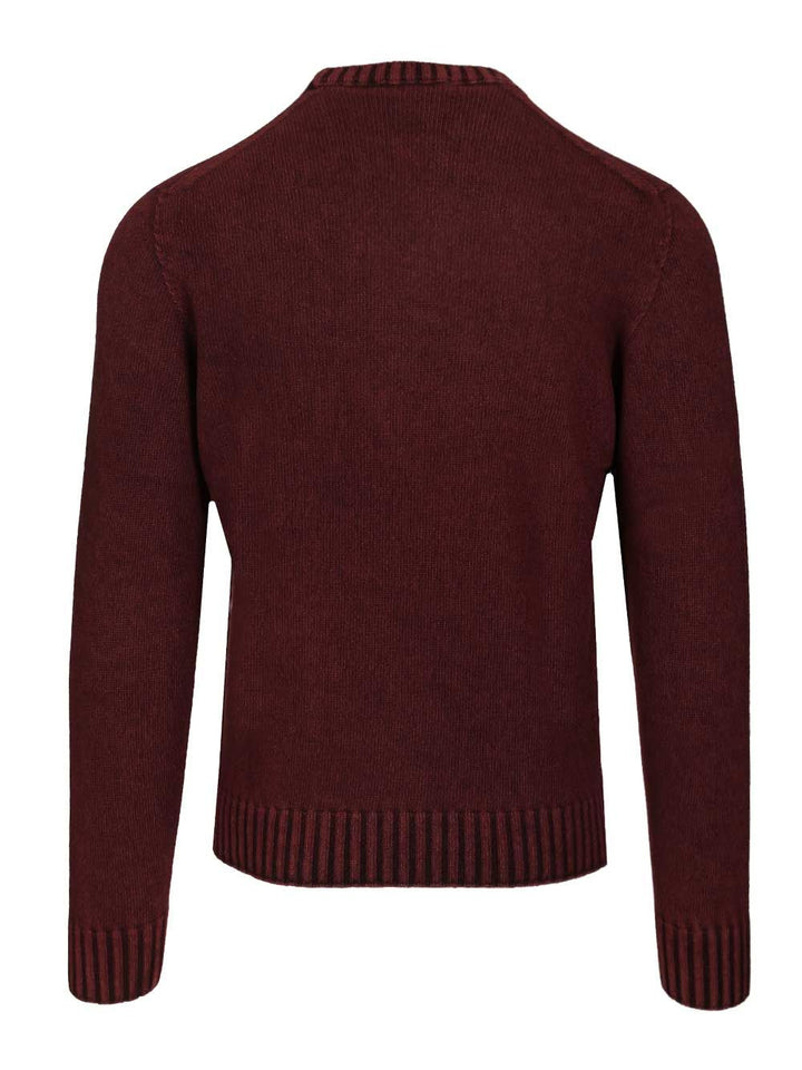 Al Duca D'Aosta Crewneck Sweater Knitwear - Bordeaux | e93d2bb4687f7a7c5b89edef2d5335b7e4fd27a5