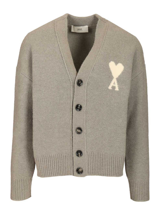 Ami De Coeur Cardigan Knitwear Grey