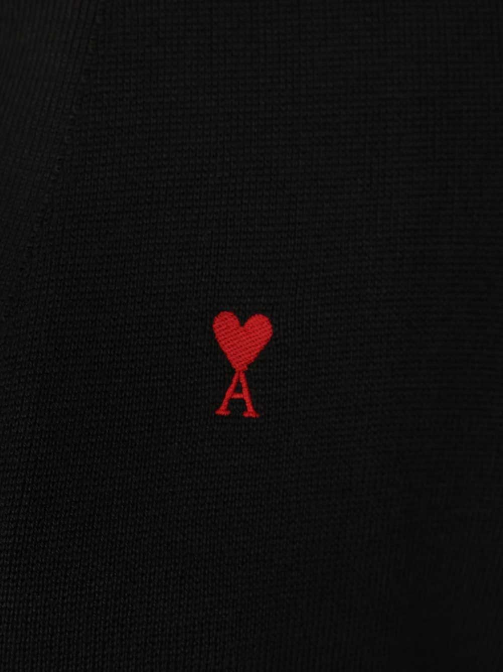 Ami Cardigan In Merino Wool Knitwear - Black | cb661b433379857396c1a746931b5c9f9d951511