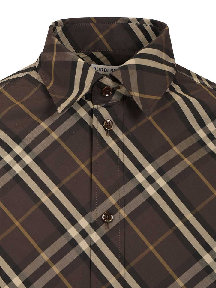 Burberry Check Cotton Shirt Shirts - Brown | 94549d5cf3b9a22c590254499022bfff94a8ee7b