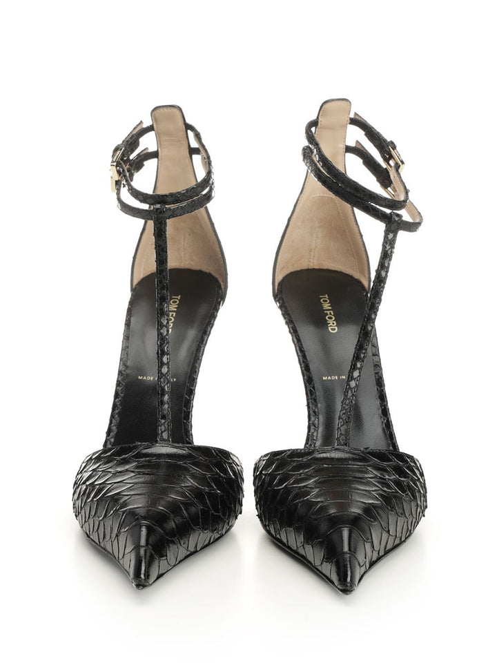 Tom Ford Snakeskin-Effect Leather Pumps - Black | 3fb4339f4a42debd8f093ee517001b1b145dc0c7