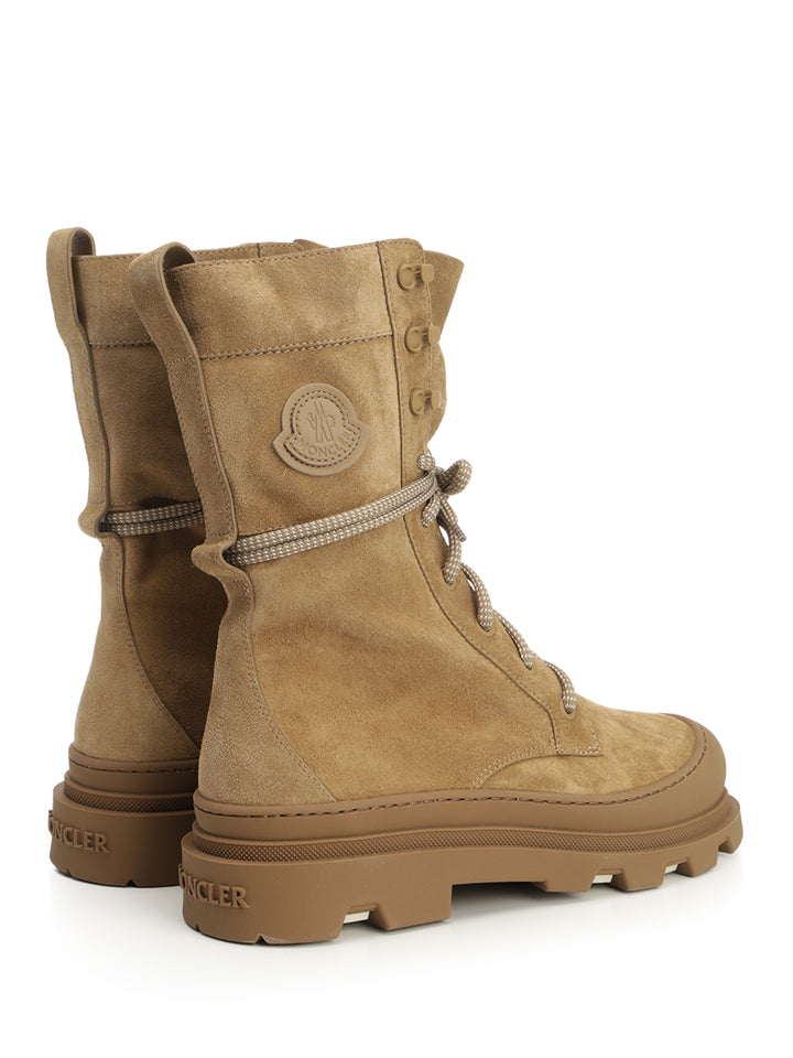 Moncler Vera High Suede Boots - Beige | 82268b7dedfff4b831b6741f6d0eef7011013955