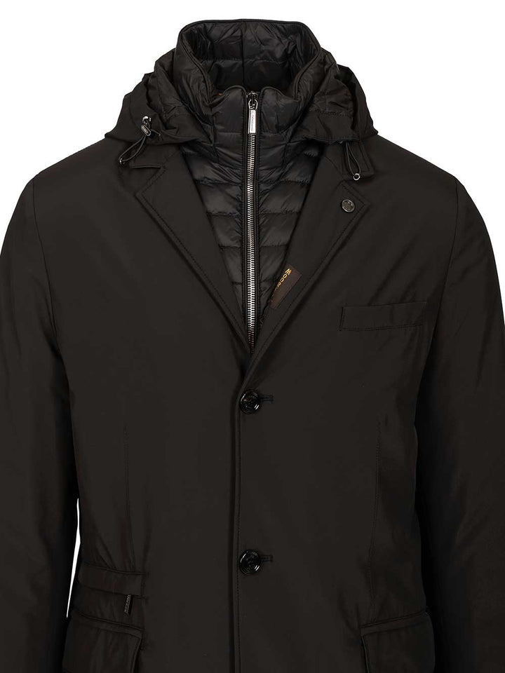 Moorer Smooth Coat Jackets - Black | e4d6f9979421e05062931cf1d642202f0a66444b