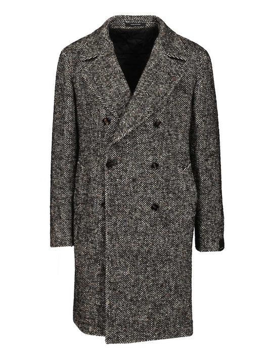 Double-Breasted Coat Coats Grey