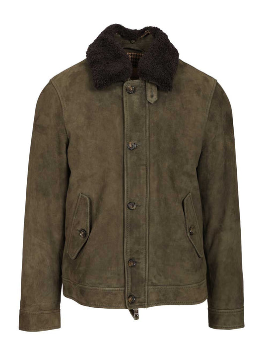 Suede Bomber Jacket Jackets Green
