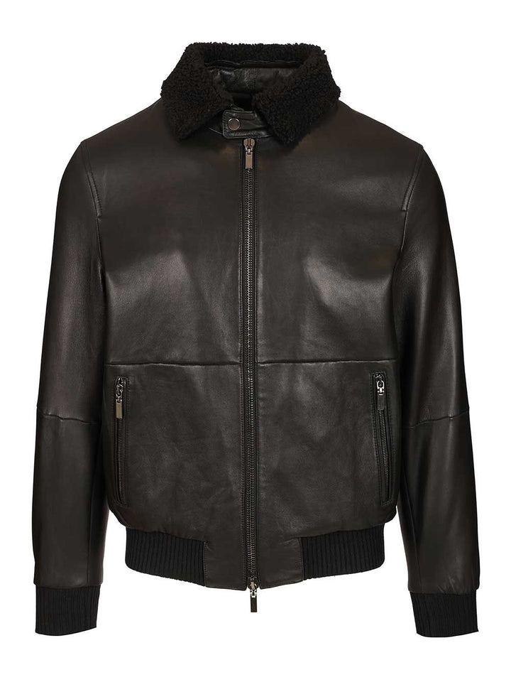 Al Duca D'Aosta Leather Aviator Bomber Jacket Jackets - Black | 3671bf158af1da674ded0c44d3c459ca9f4bafe8