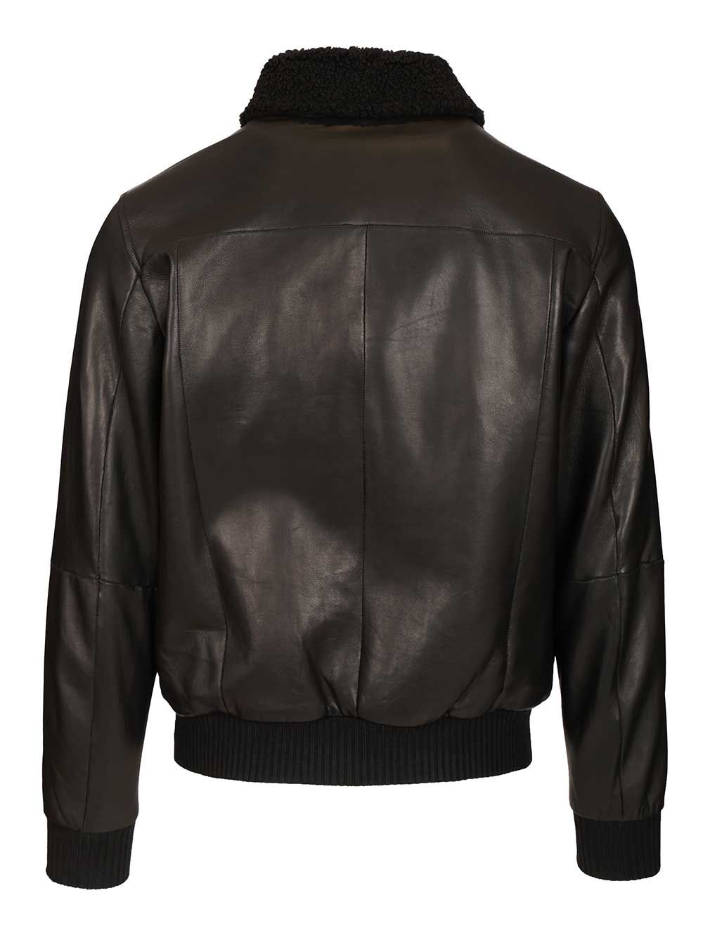Al Duca D'Aosta Leather Aviator Bomber Jacket Jackets - Black | 31ea9b2d915f0f9b4af561e9170d534014a2d796