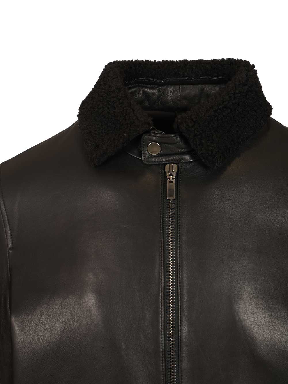 Al Duca D'Aosta Leather Aviator Bomber Jacket Jackets - Black | 839c2b55015af9b7e794f90eb8267249a4b22b97