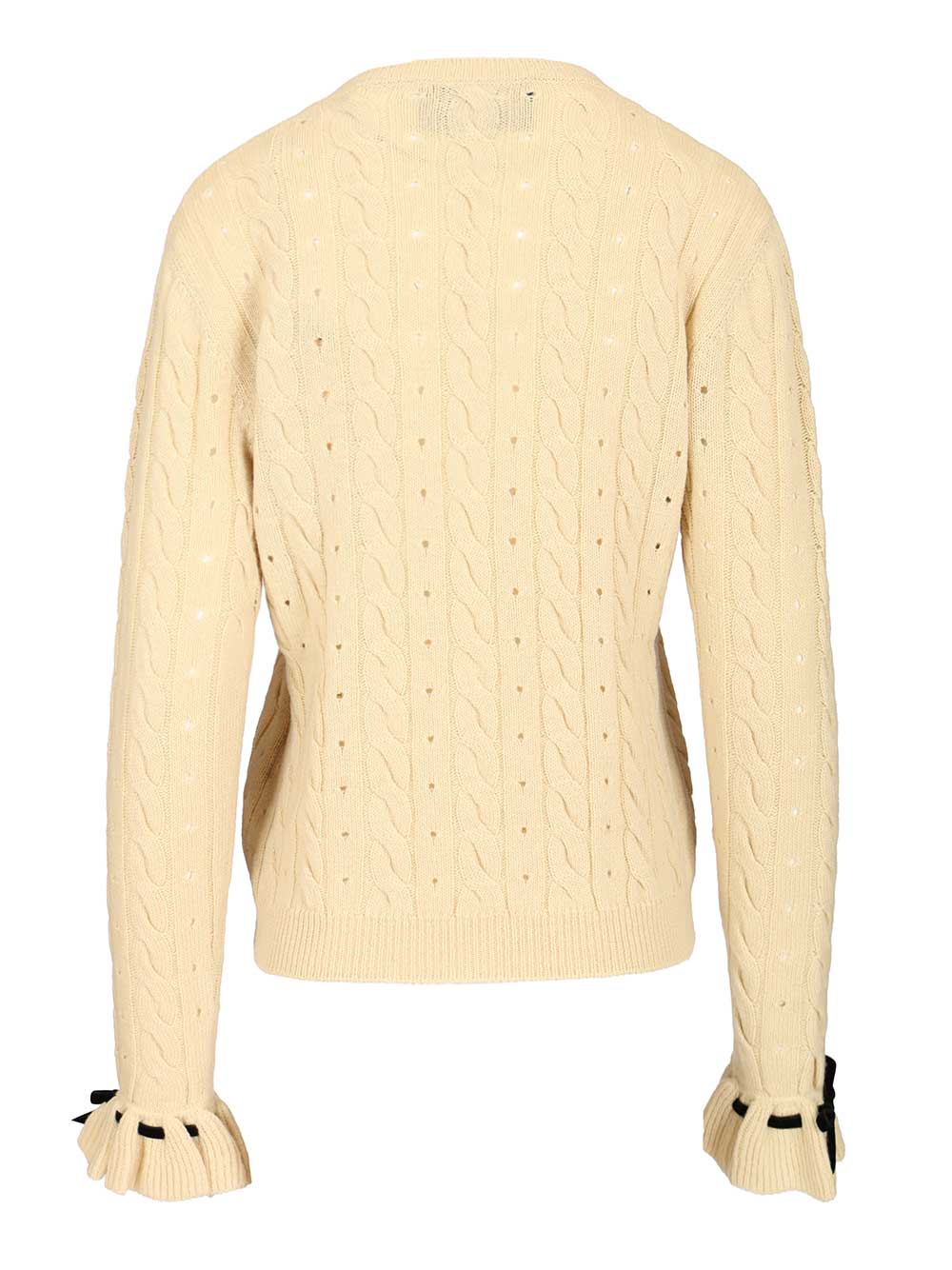 Valentino Garavani Wool Sweater Cable Knit Knitwear - Beige | 28fa1b7508b8dc5bb8a16430b4259910c64ff5a8