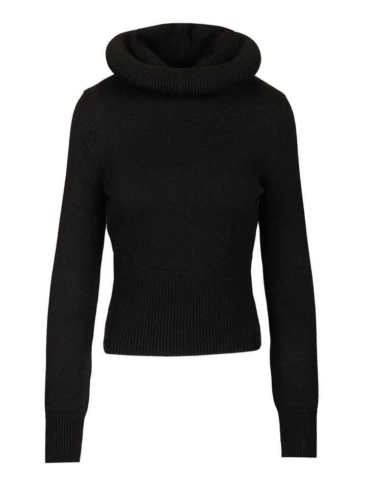 AlaÏA Hooded Jumper Knitwear - Black | 7ed48e7e5a371a59f01a1b9ce9b46afe8aa421f7