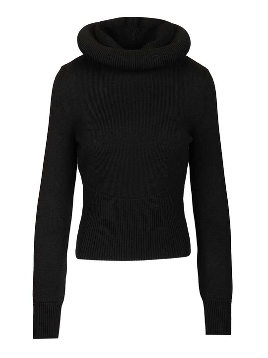 Hooded Jumper Knitwear Black