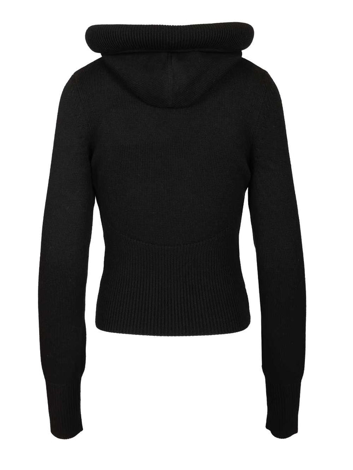 AlaÏA Hooded Jumper Knitwear - Black | d4a6c913d6beed5bfdca344b8fcd4e53b5866331