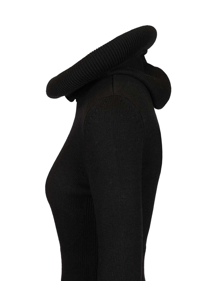 AlaÏA Hooded Jumper Knitwear - Black | ccd53a03838e22ca3100215f7cafa2c21a225a4f