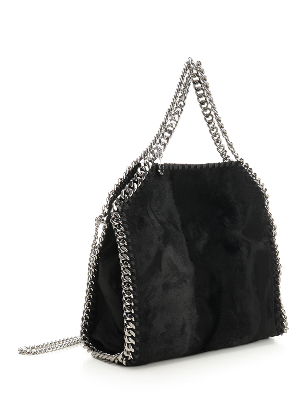 Stella Mccartney Mini Falabella Brushed Velvet Tote Bag Crossbody Bags - Black | a1704940138a7aa4c92ed8ddb6847ae523af86d5