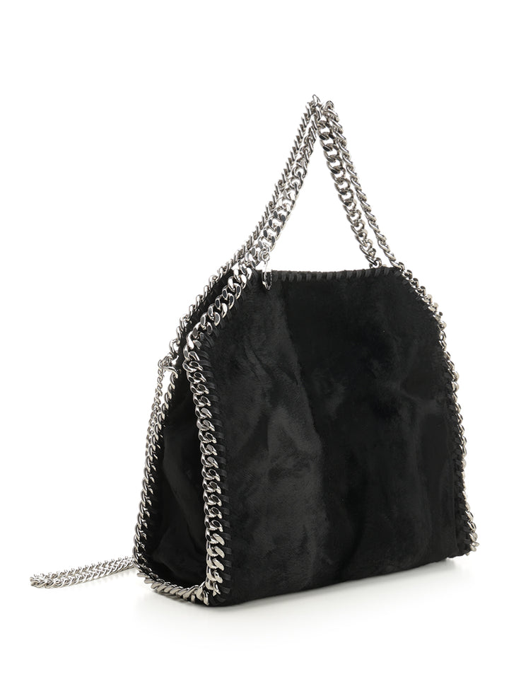 Stella Mccartney Mini Falabella Brushed Velvet Tote Bag Crossbody Bags - Black | a1704940138a7aa4c92ed8ddb6847ae523af86d5