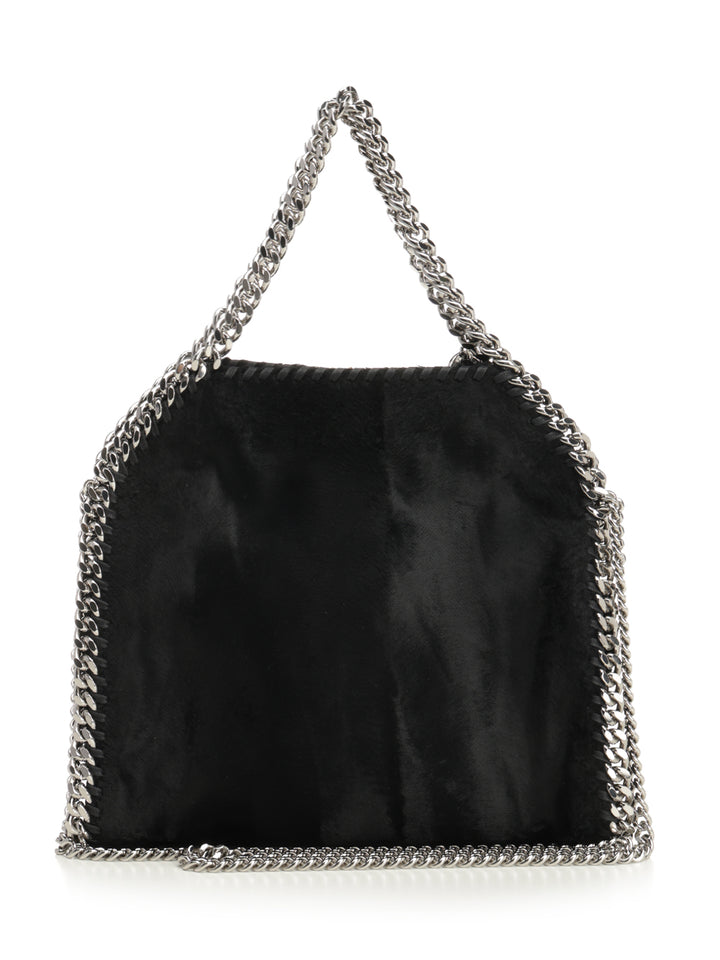 Stella Mccartney Mini Falabella Brushed Velvet Tote Bag Crossbody Bags - Black | f42052f1acef0784a7f23b384aed1acba7d510f4