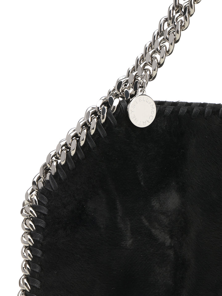 Stella Mccartney Mini Falabella Brushed Velvet Tote Bag Crossbody Bags - Black | 6e0542f3491c419f8c0a164490d904bbe23e7042
