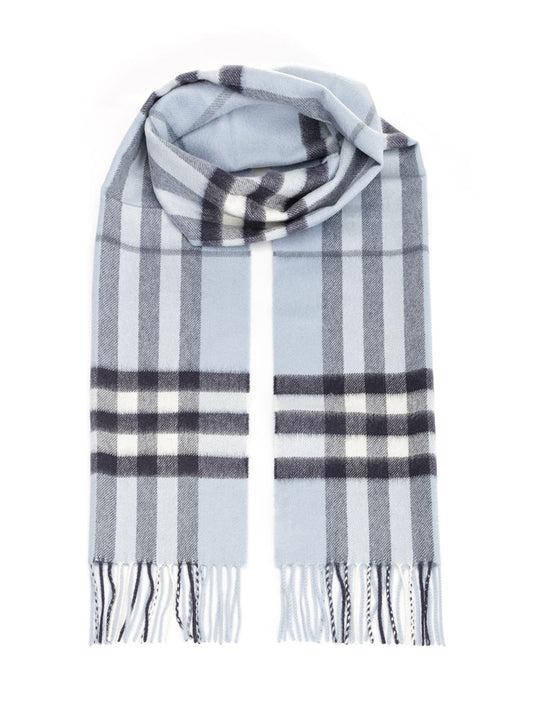 Cashmere Check Scarf Scarves And Foulards Light Blue